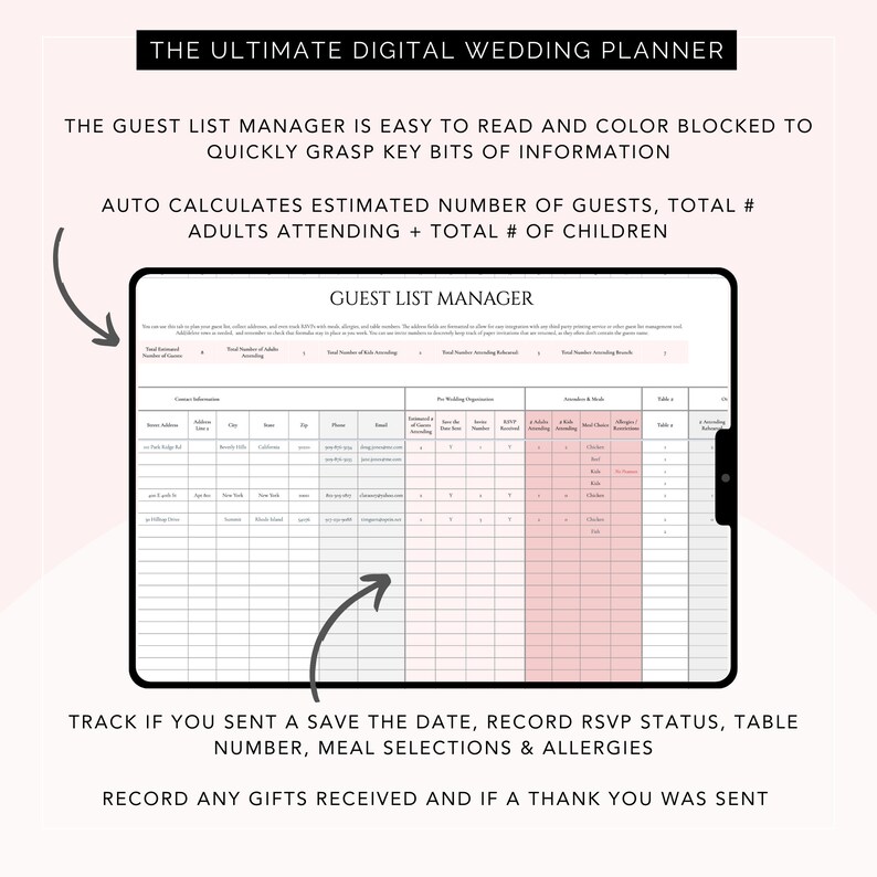 The Ultimate Digital Wedding Planner Google Sheets Wedding Etsy Australia