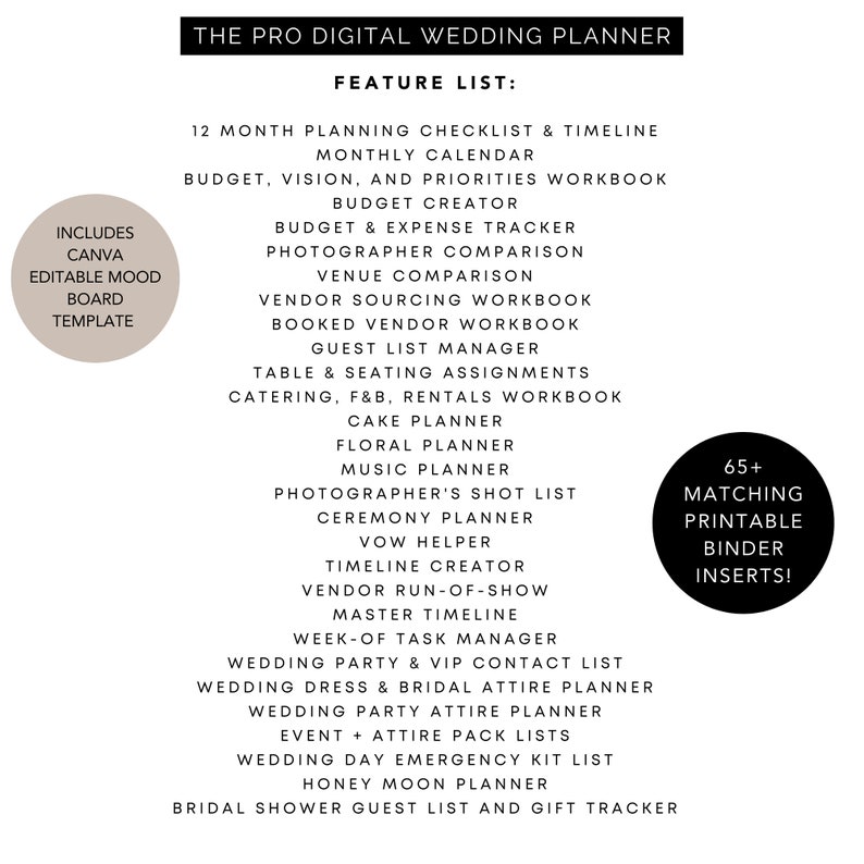 THE PRO Digital Wedding Planner All-In-One Wedding Planning Template Wedding Budget Wedding Checklist Google Sheet Modern Love Theme image 4