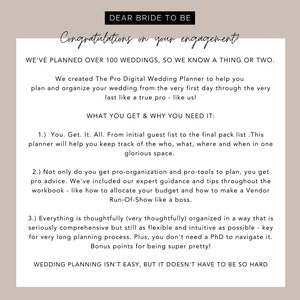 THE PRO Digital Wedding Planner All-In-One Wedding Planning Template Wedding Budget Wedding Checklist Google Sheet Modern Love Theme image 5