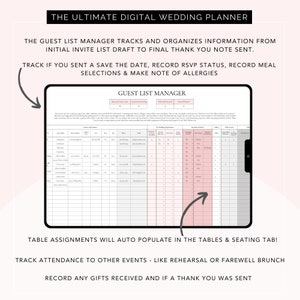 Wedding planner, digital wedding planner, wedding shot list, wedding guest tracker, wedding budget, wedding planner book, planning your own wedding, online wedding planner, wedding timeline, wedding checklist, bridal shower gift, bride gift, bride
