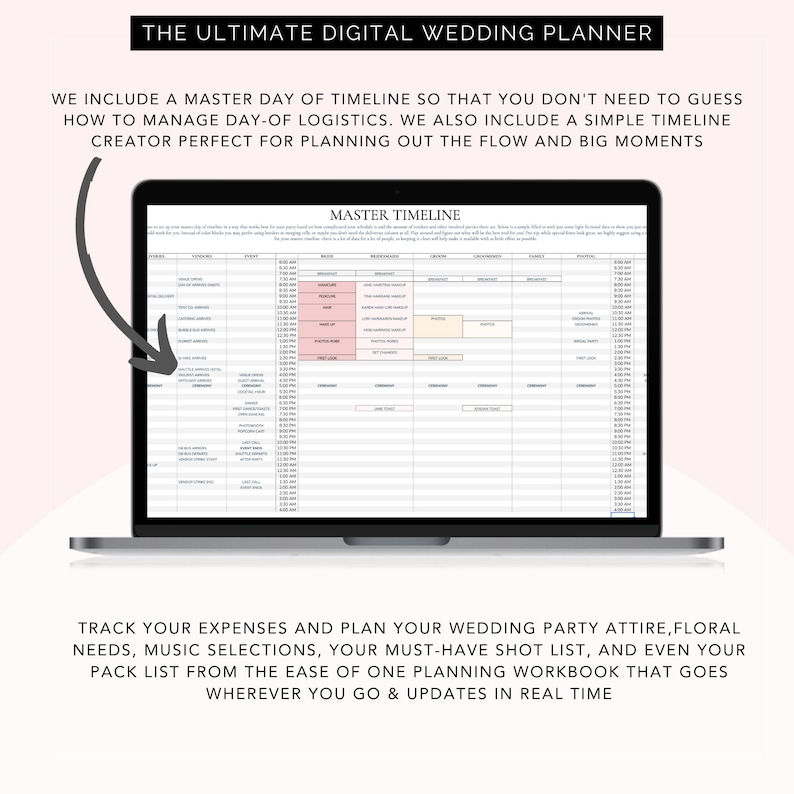 Wedding planner, digital wedding planner, wedding shot list, wedding guest tracker, wedding budget, wedding planner book, planning your own wedding, online wedding planner, wedding timeline, wedding checklist, bridal shower gift, gift for bride-to-be