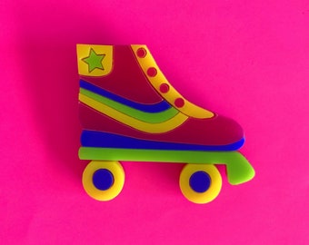 ROLLER SKATE acrylic brooch