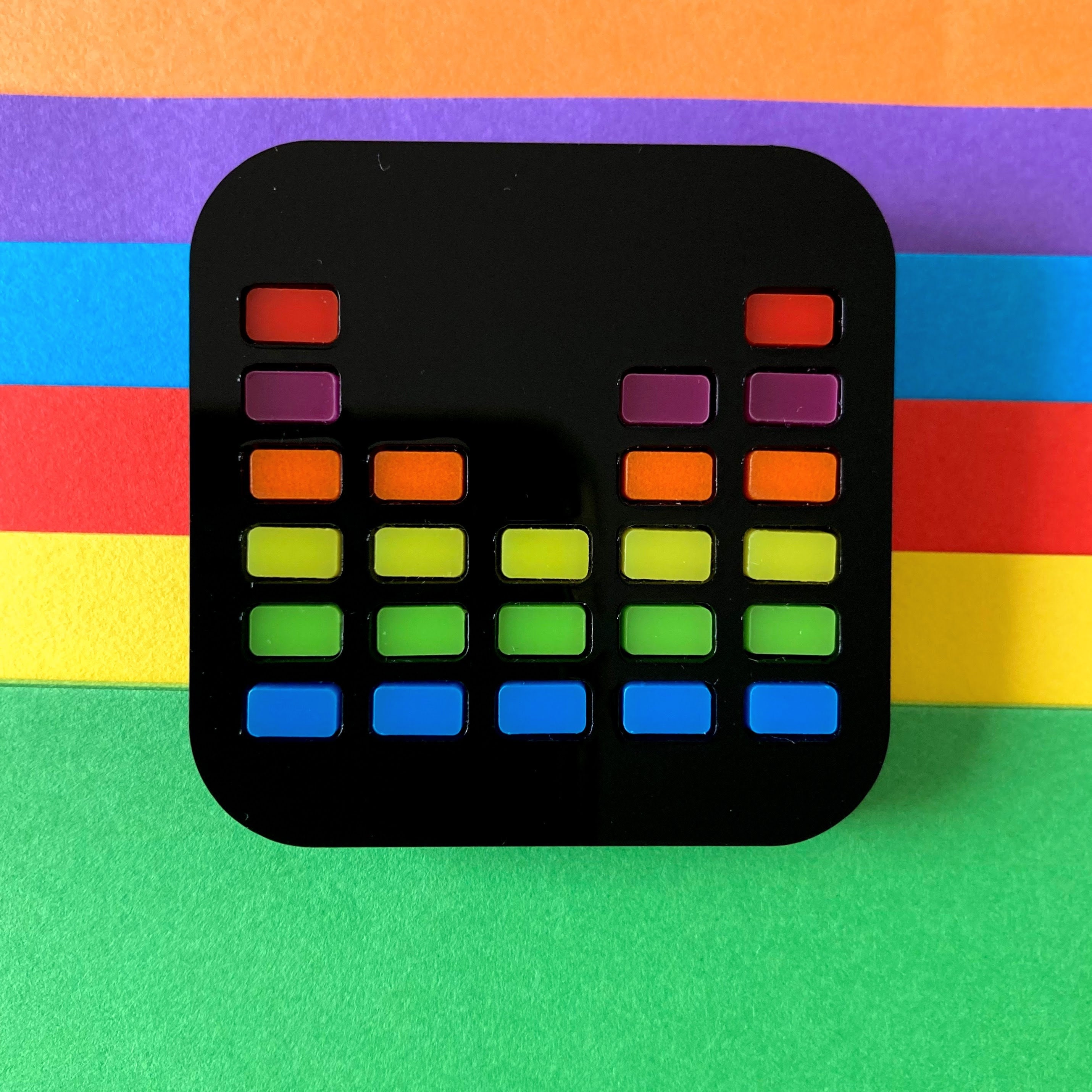 EQUALIZER Acrylic Brooch, inspired by the 1980s