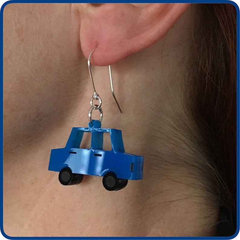 classy and 60s inspired TOY CARS Acrylic Earrings