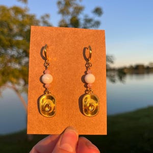Cowboy Hat Pearl Earrings