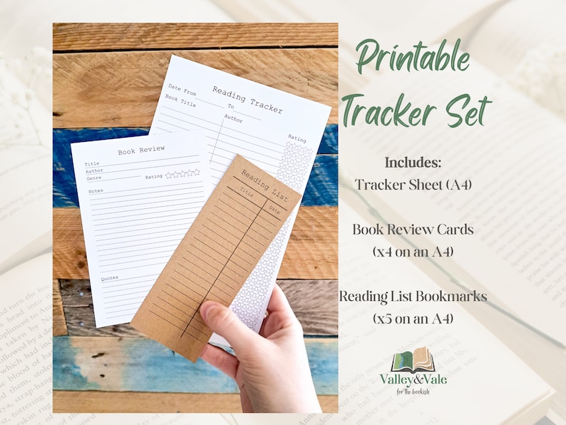 Tracker Reader Cards Printable Reading Tracker Set: Book Review Cards & Bookmarks (A4) - Etsy