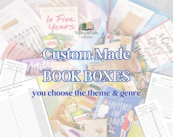 Custom BOOK BOX. Blind Date with a Book, choose your gifts and book genre! New books. Bookish Gift Boxes for Book Lovers and Readers.