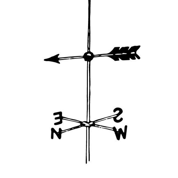 Digital SVG PNG Wind Vane, Compass, Weather Vane, Navigation, Wind Direction, Arrow, Stamp, Clipart, Vector, Silhouette, Instant Download