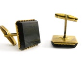 Black Cufflinks Copper Cufflinks Vintage Cufflinks Black Stone Cufflinks Mens Cufflinks Groomsmen Cufflinks Black Cufflinks Vintage