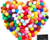 240 Pieces 1 Inch Assorted Pom Poms Pompoms for Hobby Supplies and DIY Creative Crafts Decorations