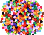 1200 Pieces 1cm Assorted Elastic Pom Poms for DIY Creative Crafts Decorations Crafts Hobby Supplies and Creative Craft DIY Material