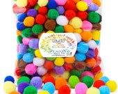 300 Pieces 1 Inch Assorted Pompoms Multicolor Arts and Crafts Pom Poms Balls for Hobby Supplies and Creative Craft DIY Material