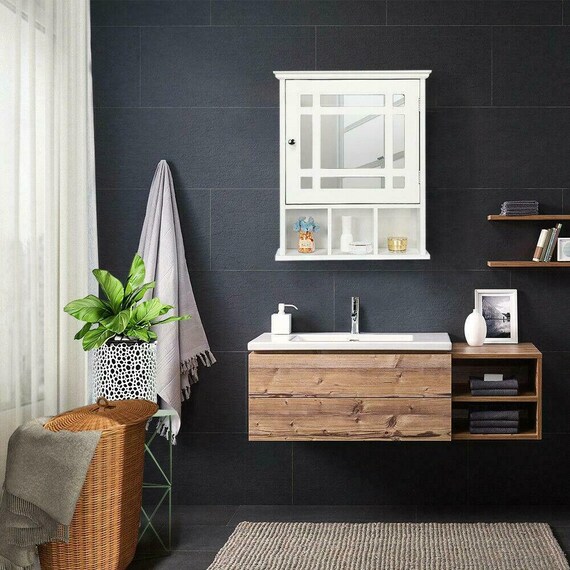 New Sopisticated Modern Bathroom Wall Mount Storage Etsy
