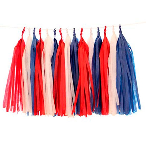 Nautical Party Decor Party Decorations Navy Blue Red White 4th Etsy