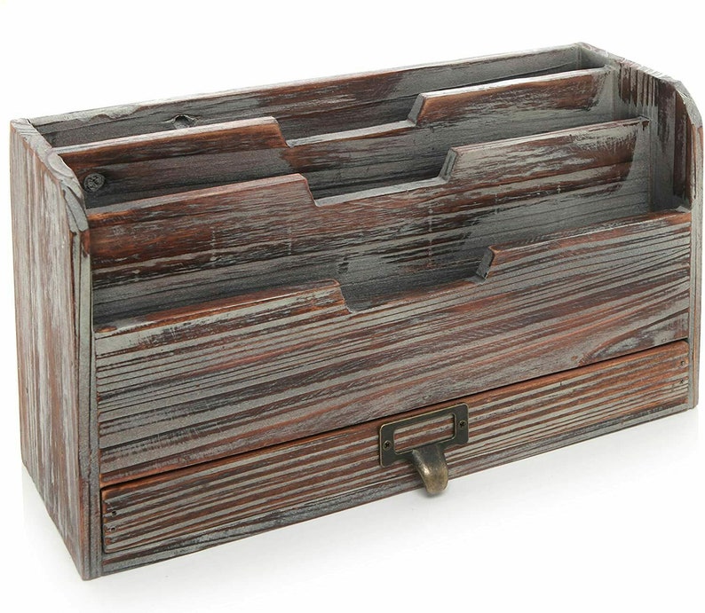 Vintage 3 Tier Wooden Desktop Mail Organizer Desk Organizer Etsy