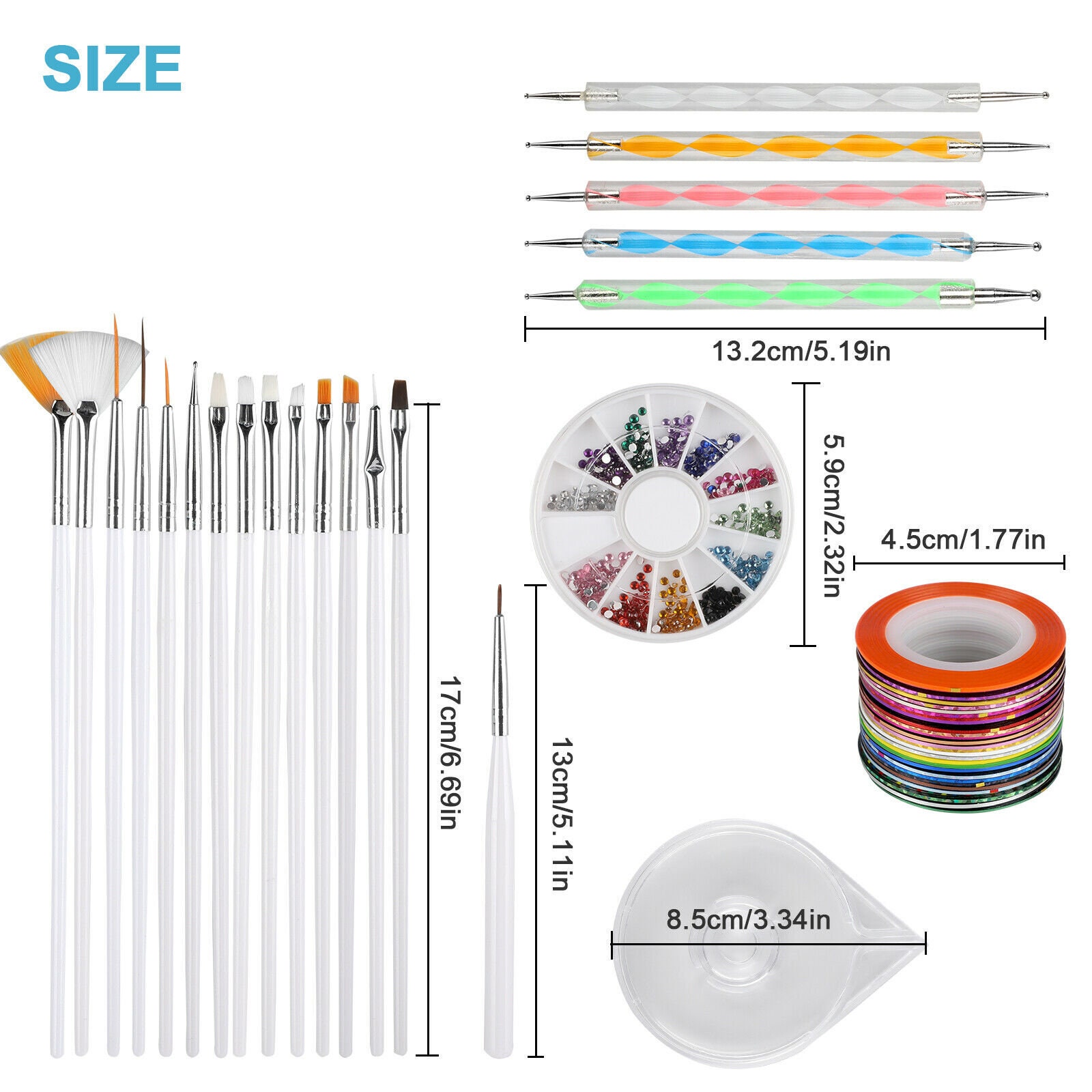 66 PCS Nail Art Decoration Kit with 30 PCS Stripping Tape Kit Etsy