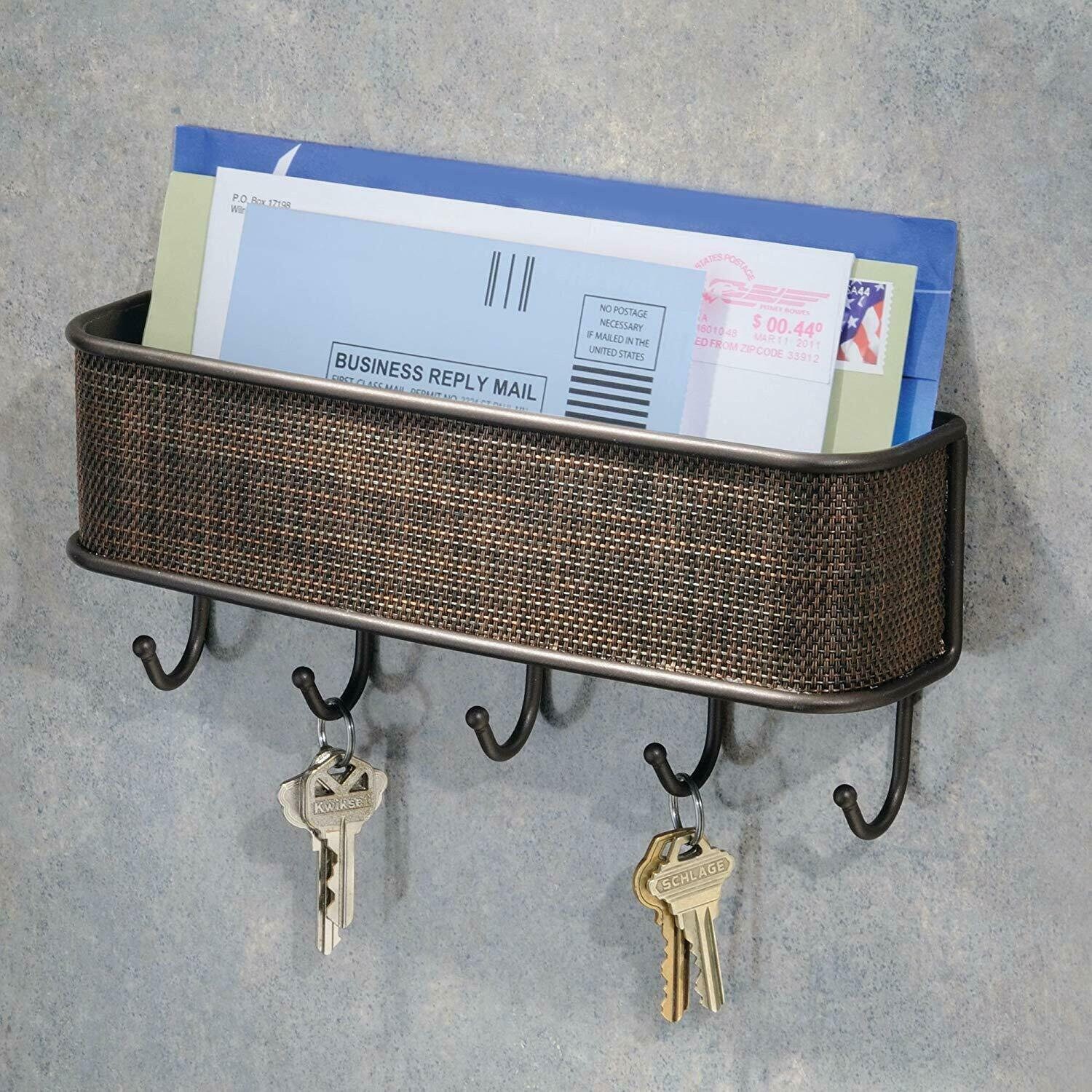 Small Metal Key Holder and Mail Organizer for Wall with Shelf Etsy