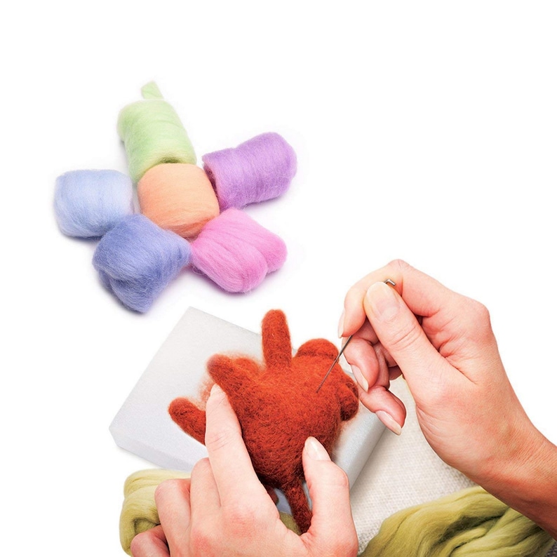 Needle Felting Starter Kit Set 50 Colors Needle Felting Wool Etsy