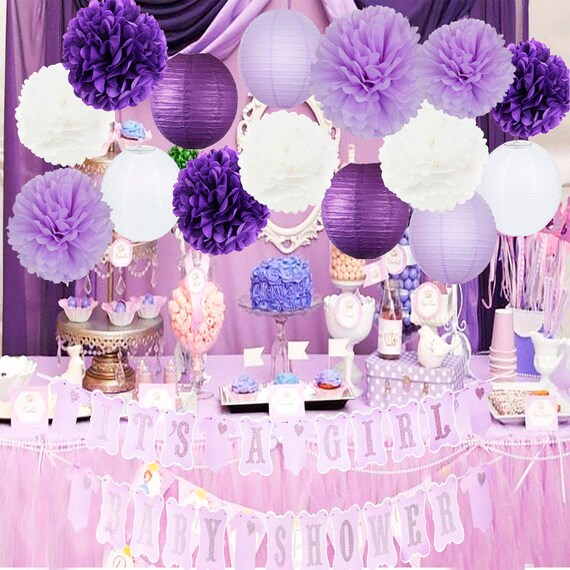 Elephant Purple Baby Shower Decorations It S A Girl Elephant Purple Baby Shower Decorations
