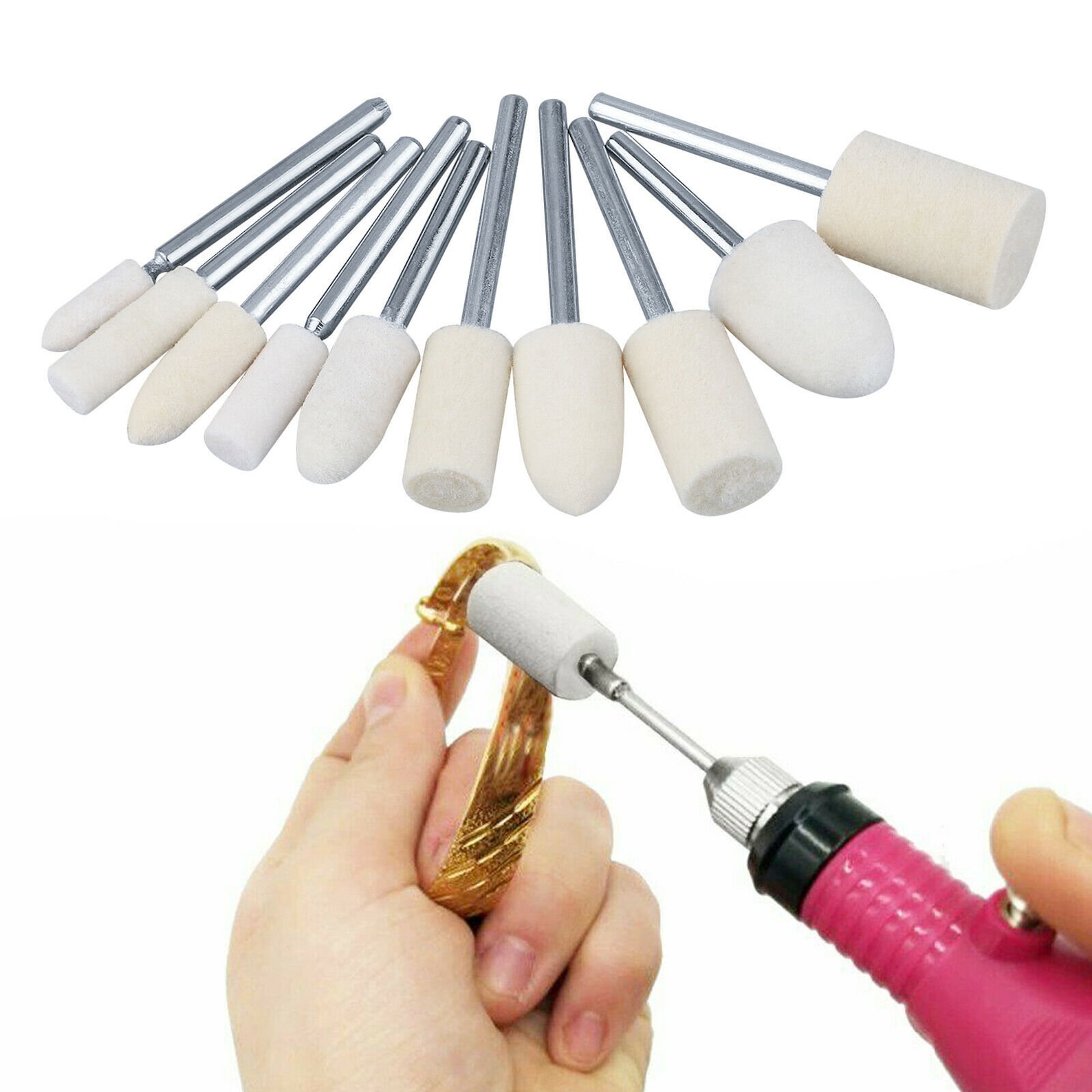 Felt Polishing Buffing Pads. Wheel Wool Plastic Dremel Rotary Etsy