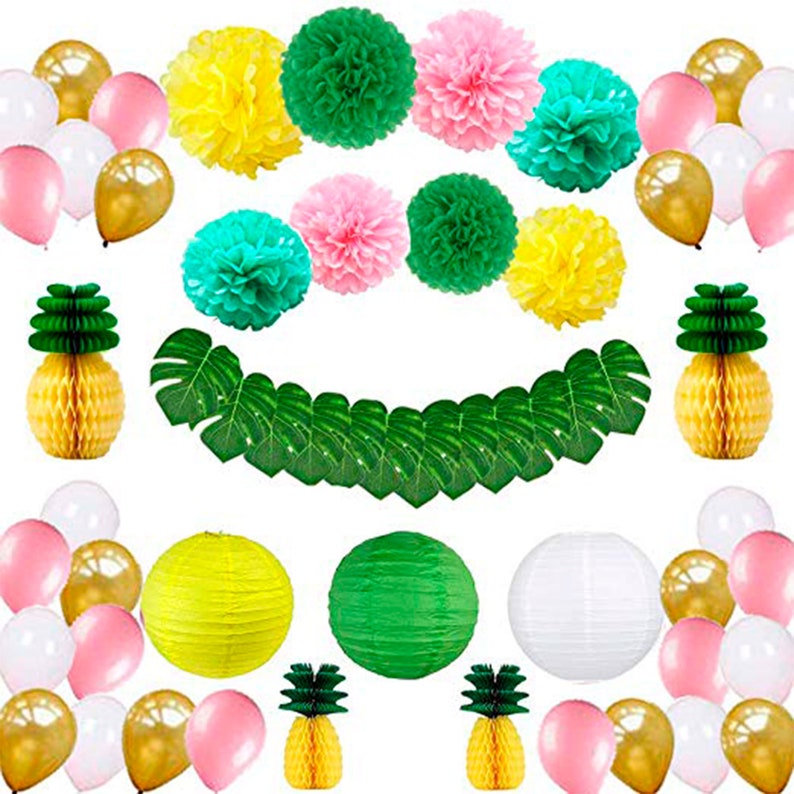 57pcs Tropical Hawaiian Party Decorations Party Supplies Etsy