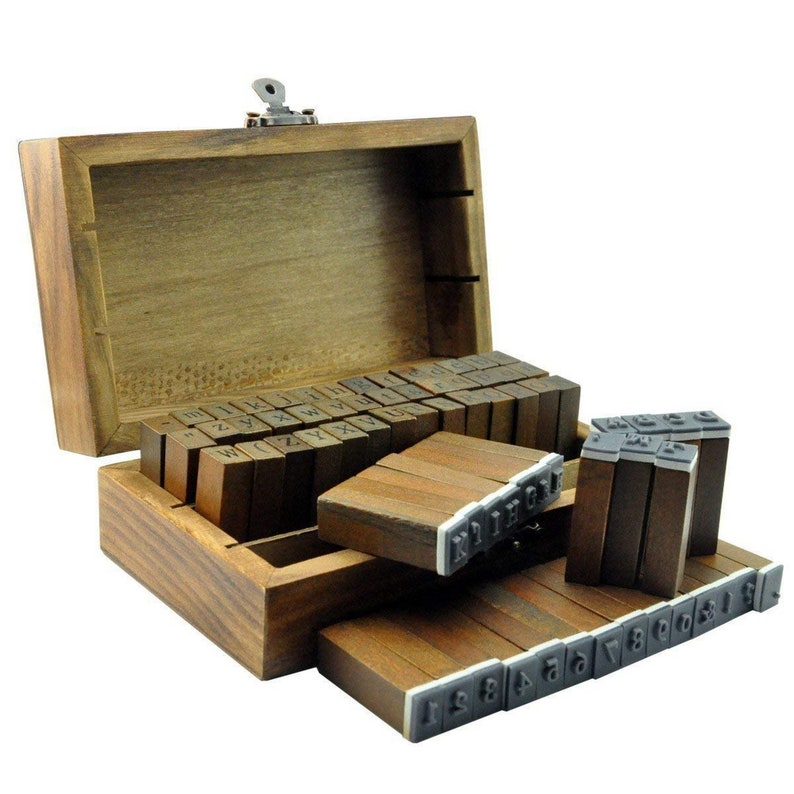 70pcs Alphabet Stamps Vintage Wooden Rubber Letter Number And Etsy