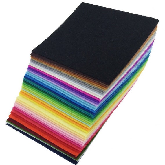 42pcs Felt Fabric Sheet 4/"x4/" Assorted Color DIY Craft Squares Nonwoven 1mm T...