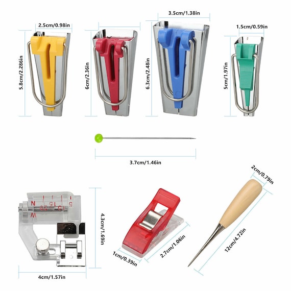 60x Bias Tape Maker Kit Set for Sewing Quilting Awl /& Binder Foot Case ToolT.AU