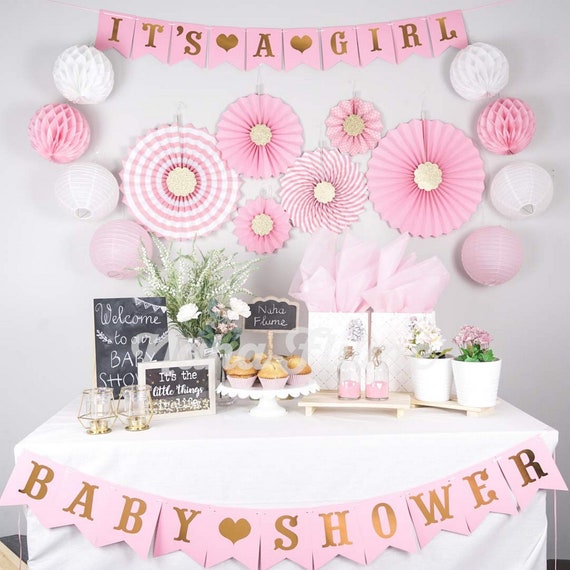 Baby Shower Decor Party Supplies Baby Girl Shower Photo Props Etsy