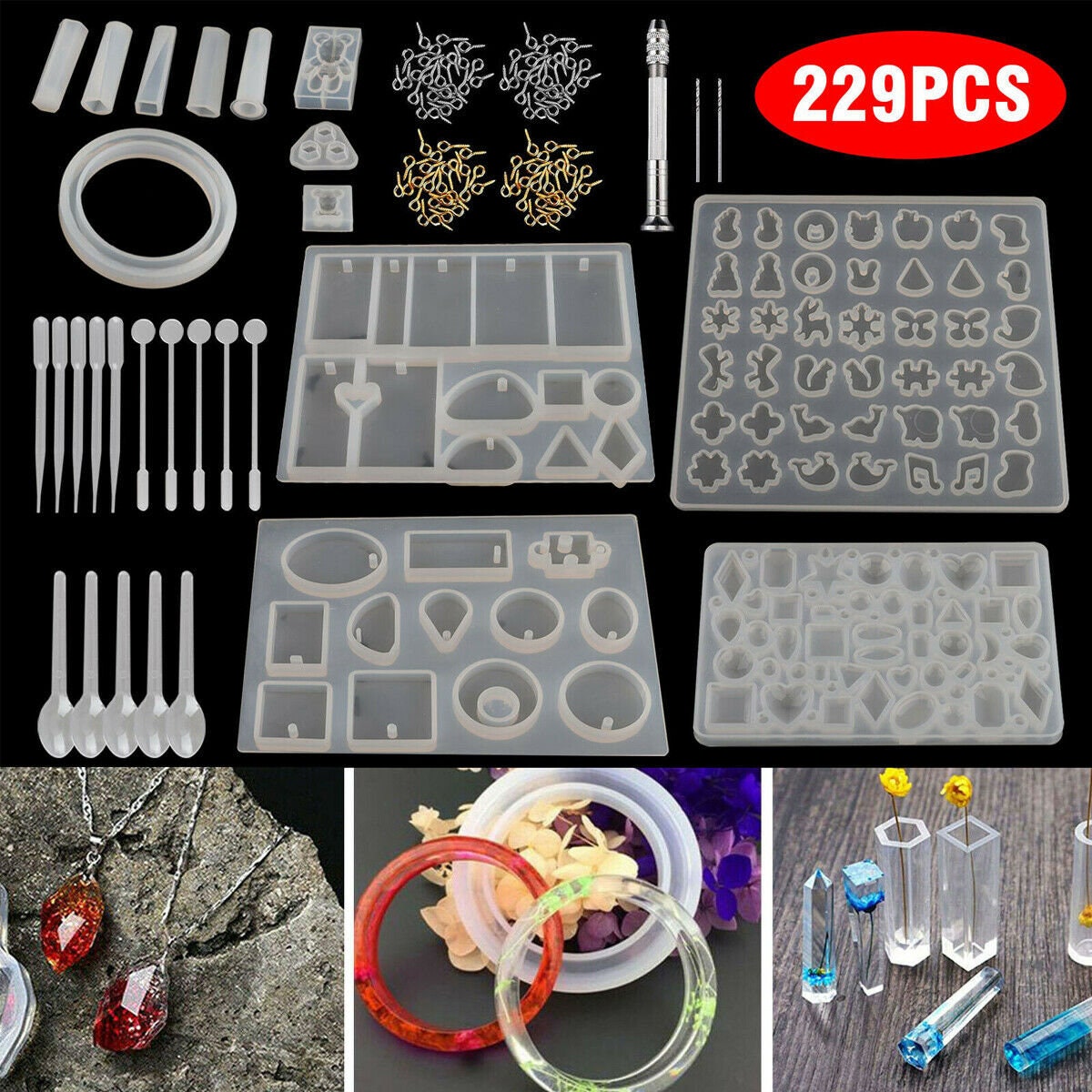 KANGMOON 229Pcs Resin Molds DIY Silicone Molds for Resin Silicone Casting Molds for DIY Jewelry Craft Making Epoxy Resin Mold Cube Pyramid Sphere KANGMOON 229Pcs Resin Molds DIY Silicone Molds for Resin Silicone Casting Molds for DIY Jewelry Craft Making Epoxy Resin Mold Cube Pyramid Sphere