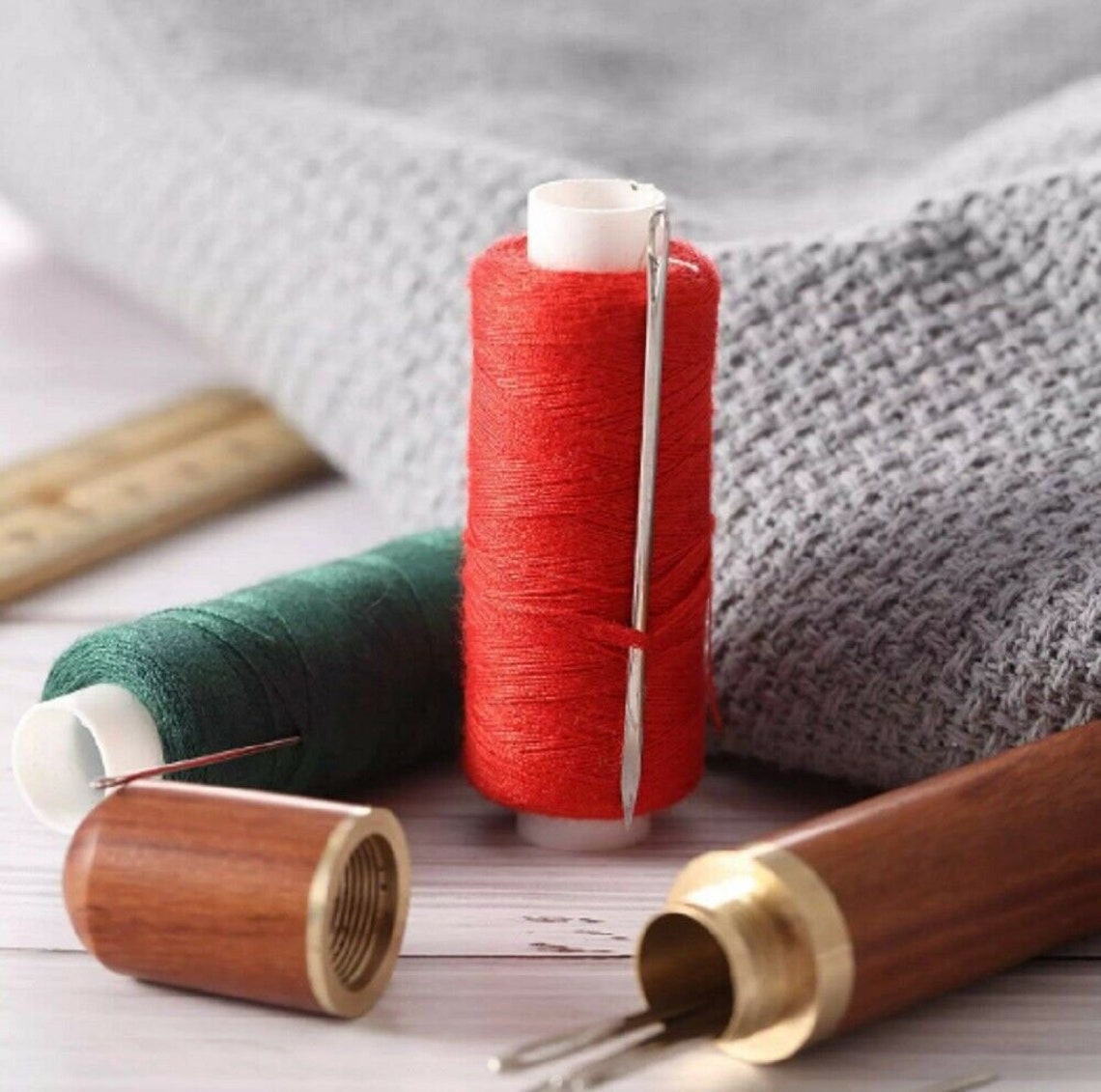 24 Pcs Selfthreading Sewing Needle Set Wooden Sewing Needle Etsy