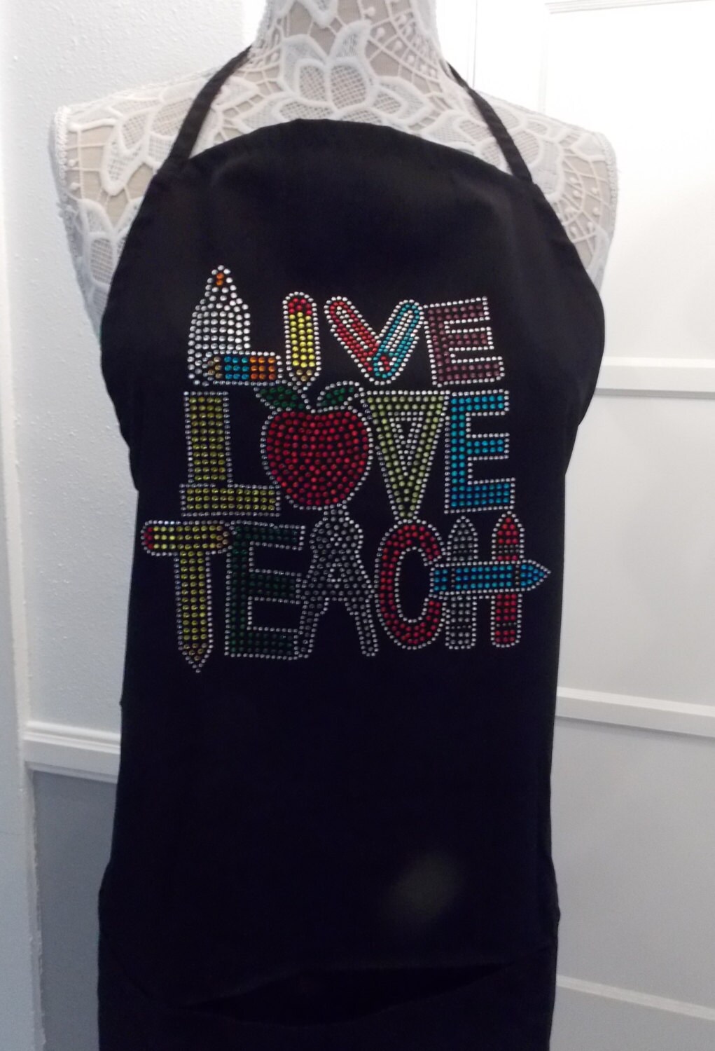 Teacher Apron, School Apron, Child Development Apron, Head Start Apron, Aprons, Black Apron
