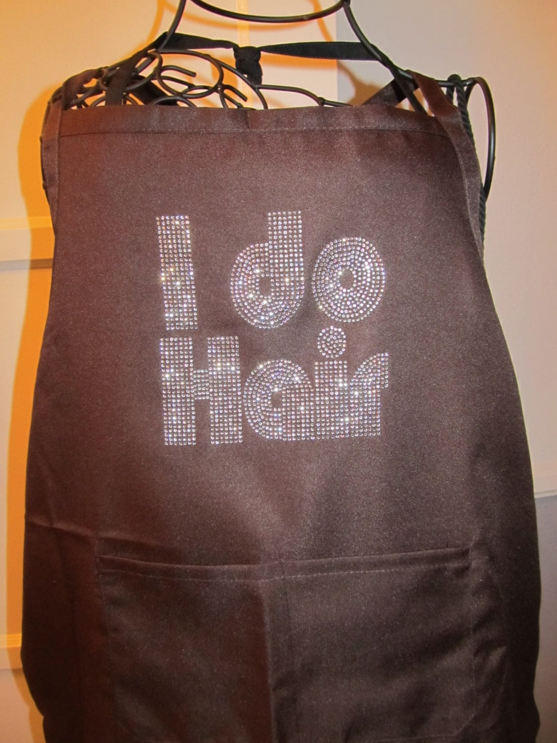 Salon Apron, Hairstylist, Cosmetology, Apron, Rhinestone Apron, Barber