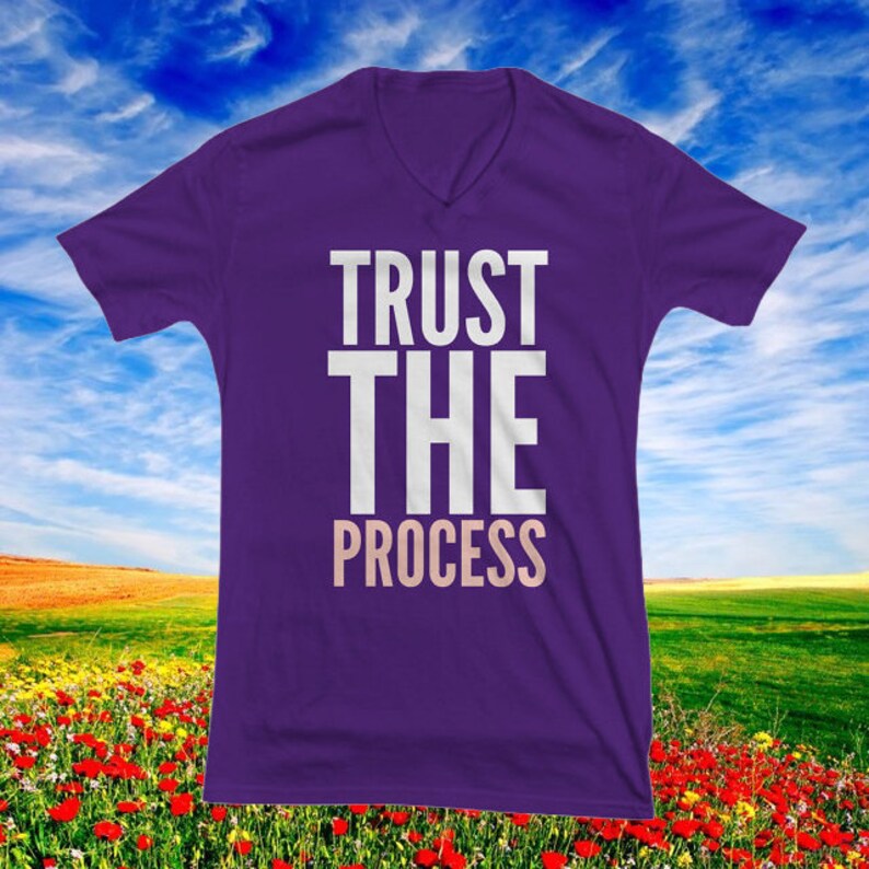 Trust The Process 100% Cotton V-Neck Tee Running Tee Weight | Etsy