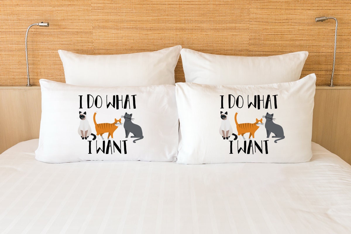 Cat Pillowcase Cat Lady Pillowcase Cat Decor Cat Bedding Etsy