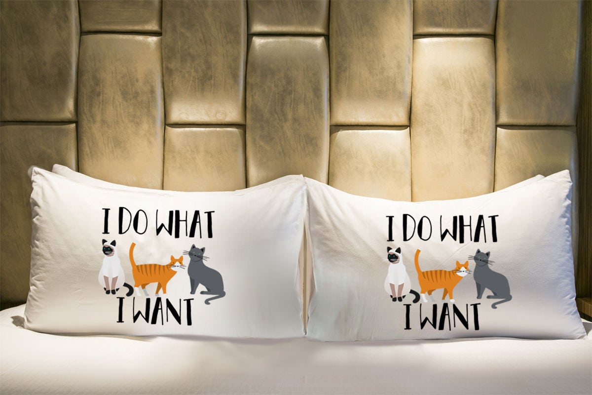 Cat Pillowcase Cat Lady Pillowcase Cat Decor Cat Bedding Etsy