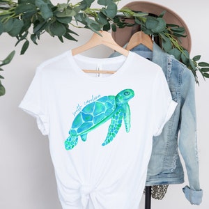 Turquoise Blue Sea Turtle Watercolor Lover Gift Cool T-Shirt Turquoise Blue Sea Turtle Watercolor Lover Gift Cool T-Shirt