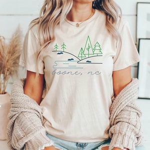 Boone, North Carolina-T-Shirt, North Carolina-T-Stück, Boone-T-Shirt, PNG-Berge, Geschenk für Wanderer, Appalachian-Trail, Blue Ridge Mountain-T-Stück