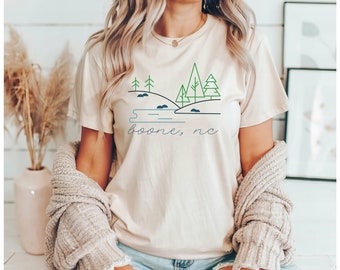 Boone, camiseta de Carolina del Norte, Camiseta NC, Camiseta Boone, Montañas NC, Regalo para excursionistas, Sendero de los Apalaches, Camiseta Blue Ridge Mountain