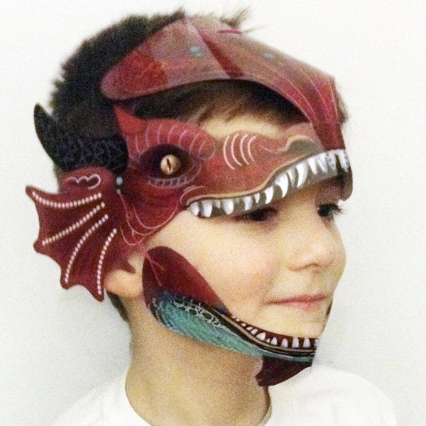 Dragon, 3D Durable Laminated paper mask, Designer Kids or Adults Mask, make your own, craft