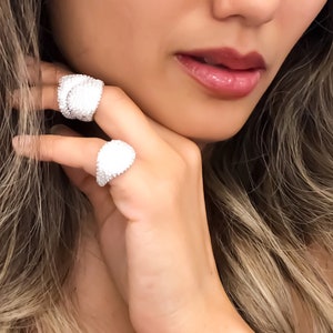 CZ Diamond Signet Ring in Sterling Silver | Pinky Signet Ring | Pinky Ring | Pave Pinky Ring