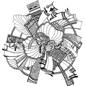 Printable Coloring Page, Digital Download - Curves and Lines