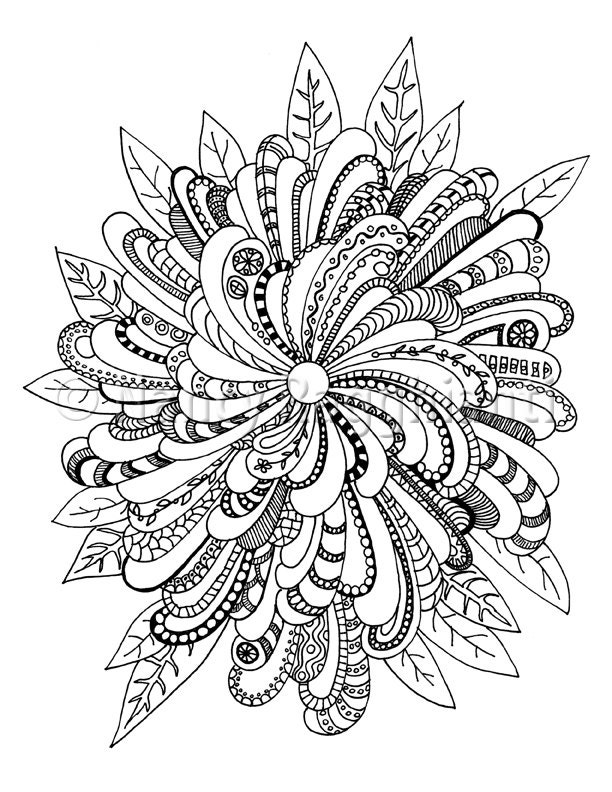 printable coloring page digital download floral mandala ish etsy
