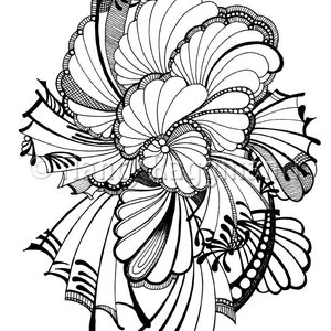 Printable Coloring Page, Digital Download - Abstract Feather Fans
