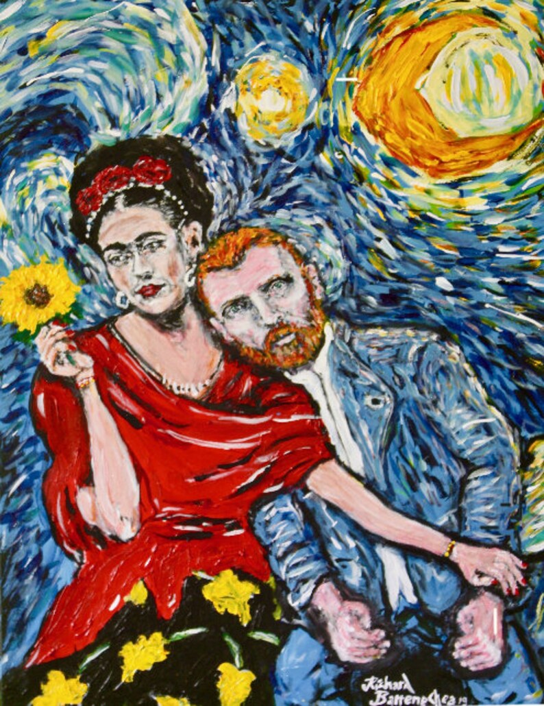 Van Gogh & Frida Painting | Etsy
