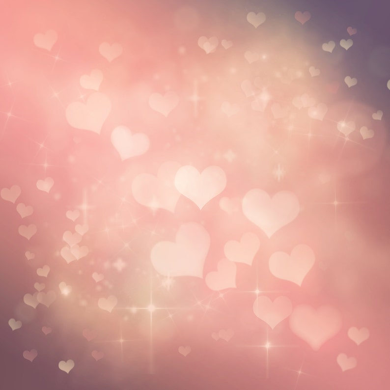 BOKEH HEARTS vinyl Photography Backdrop