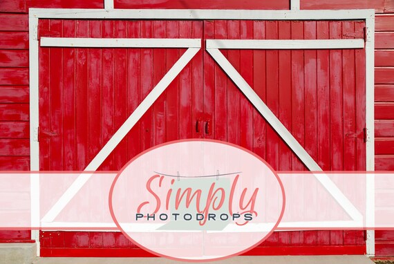 Red Barn Door Vinyl Photography Backdrop Etsy