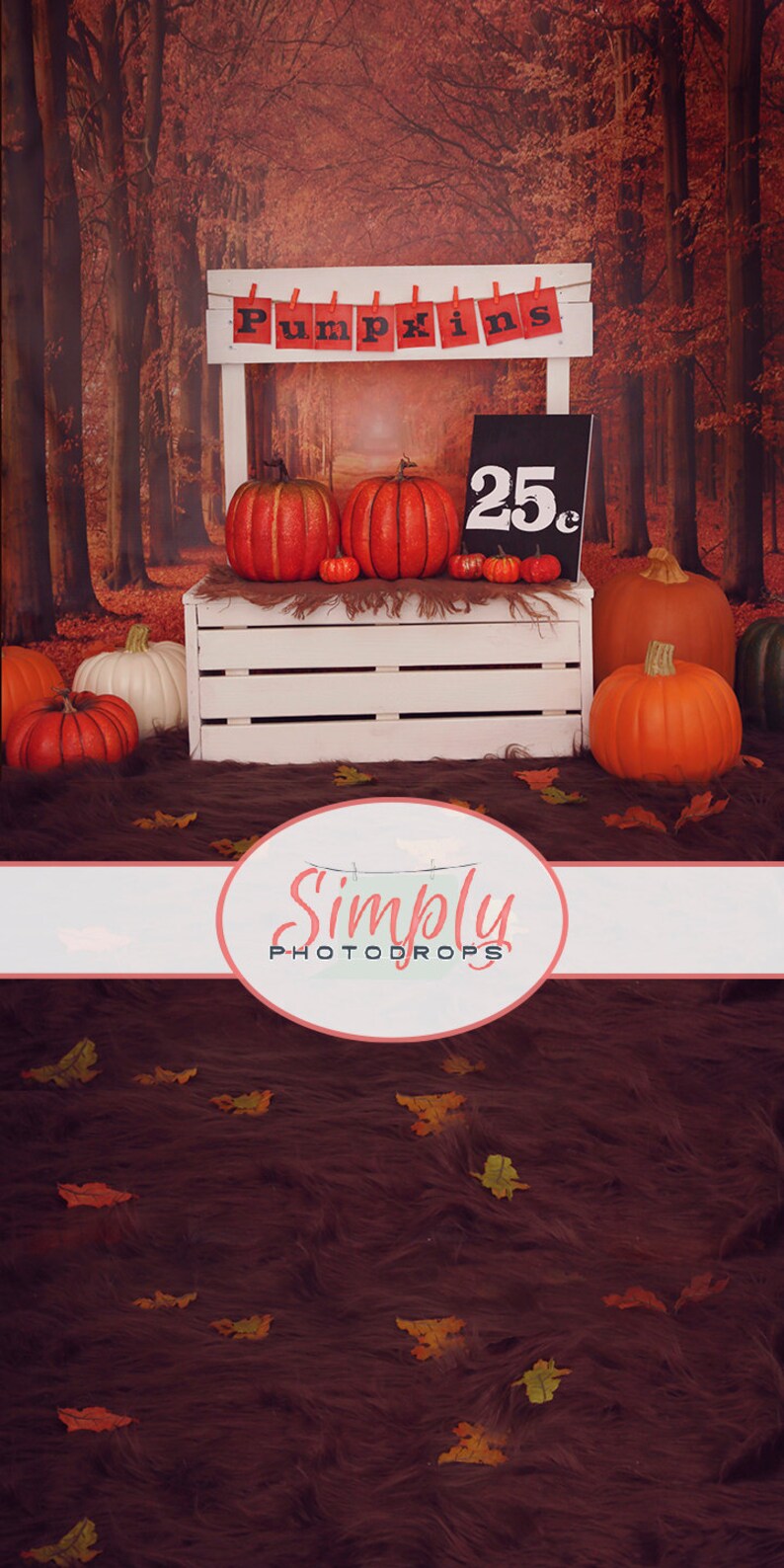 Vinyl Photography Backdrop FALL PUMPKIN STAND All In One Photography Backdrop SimplyPhotodrops Premium vinyl backdrop