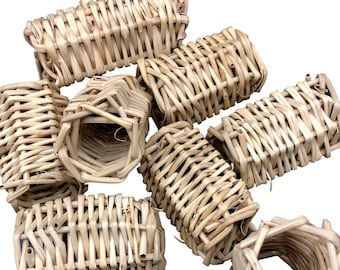 24pc Vine Foraging Tubes  2" x 1" - Natural -  Bird Toy Parts & Small Animal Chews