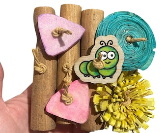 Cutsie Caterpillar Tie On Forest Board - Small Bird Toy Sola Balsa Springtime